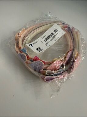 Lizoo Kids Heart Headband Set in Pink, Purple & Cream